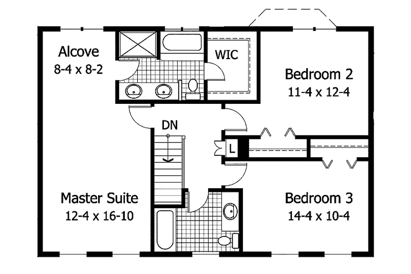 Home Plan - Floor Plan - Upper Floor for Classical House Plan #51-719 - 3 bed, 2.5 bath