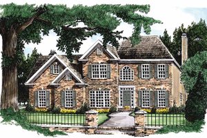 Colonial Exterior - Front Elevation Plan #927-48