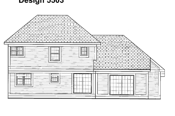 Exterior - Rear Elevation for European House Plan #72-1075 - 3 bed, 2.5 bath