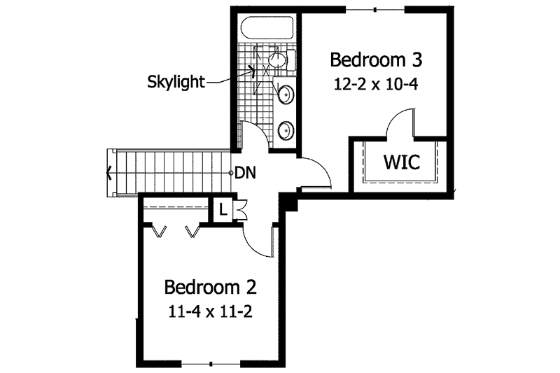 Home Plan - Floor Plan - Upper Floor for Tudor House Plan #51-741 - 3 bed, 2.5 bath