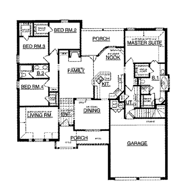 Home Plan - Country Floor Plan - Lower Floor Plan #40-479