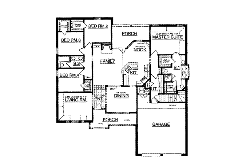 Architectural House Design - Floor Plan - Lower Floor for Country House Plan #40-479 - 4 bed, 2 bath