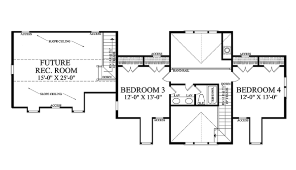 Country Floor Plan - Upper Floor Plan #137-366