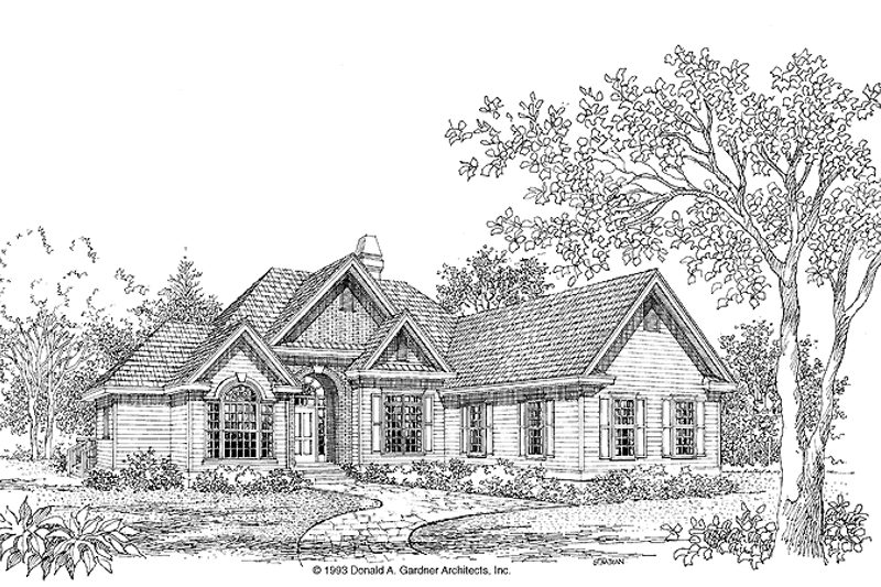 Home Plan - Exterior - Front Elevation 3 for Ranch House Plan #929-166 - 3 bed, 2 bath