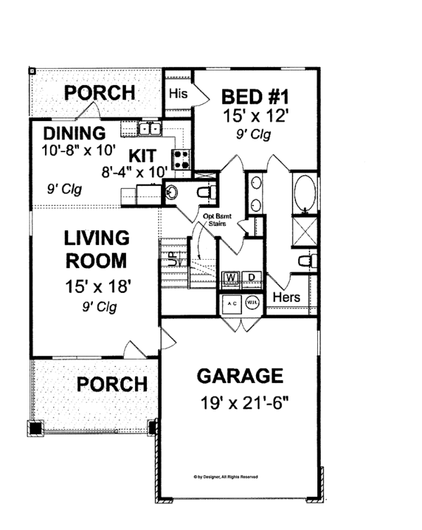 Architectural House Design - Craftsman Floor Plan - Main Floor Plan #513-2105