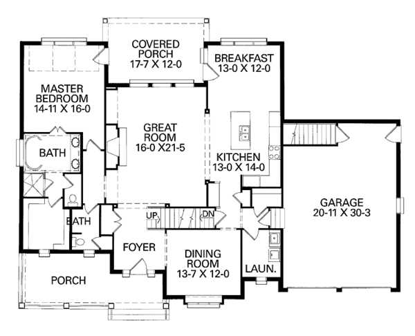 House Blueprint - Country Floor Plan - Main Floor Plan #46-777