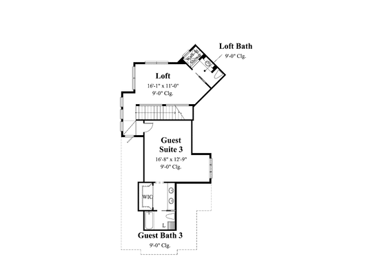 Floor Plan - Upper Floor for Mediterranean House Plan #930-311 - 4 bed, 5.5 bath