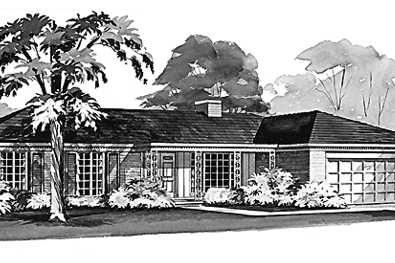 Home Plan - Ranch Exterior - Front Elevation Plan #72-517