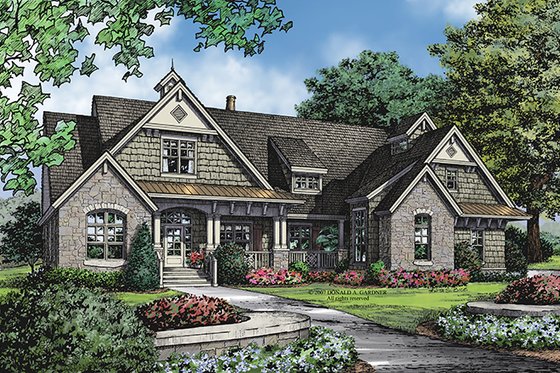 Exterior - Front Elevation 6 for Craftsman House Plan #929-905 - 4 bed, 4 bath