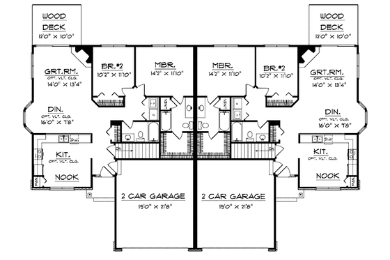 Floor Plan - Main Floor for Ranch House Plan #70-1390 - 4 bed, 4 bath