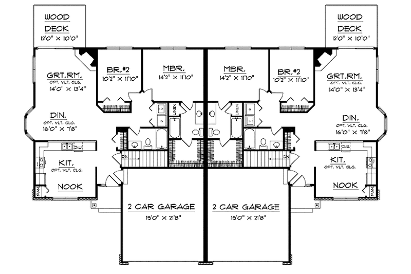 Architectural House Design - Floor Plan - Main Floor for Ranch House Plan #70-1390 - 4 bed, 4 bath