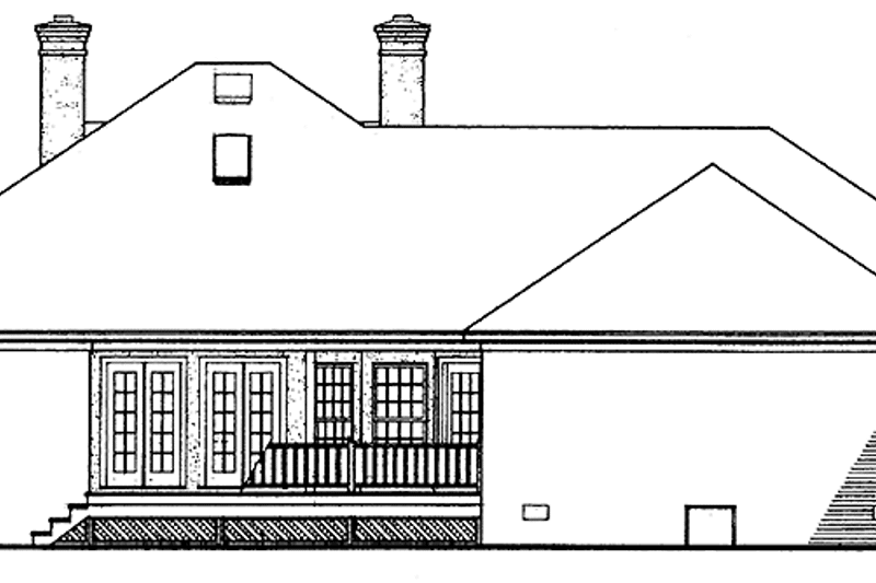 Home Plan - Exterior - Rear Elevation for Country House Plan #45-486 - 3 bed, 2 bath