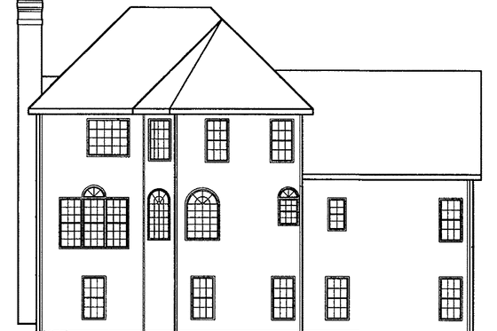 Exterior - Rear Elevation for Colonial House Plan #927-154 - 4 bed, 3.5 bath