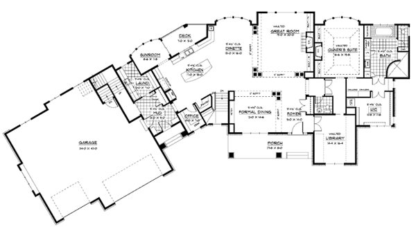 Architectural House Design - Ranch Floor Plan - Main Floor Plan #51-688