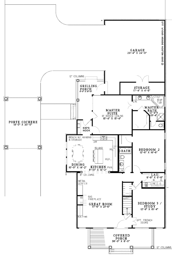 Architectural House Design - Colonial Floor Plan - Main Floor Plan #17-2861