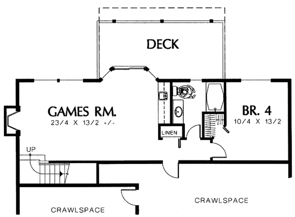 House Plan Design - Mediterranean Floor Plan - Lower Floor Plan #48-785