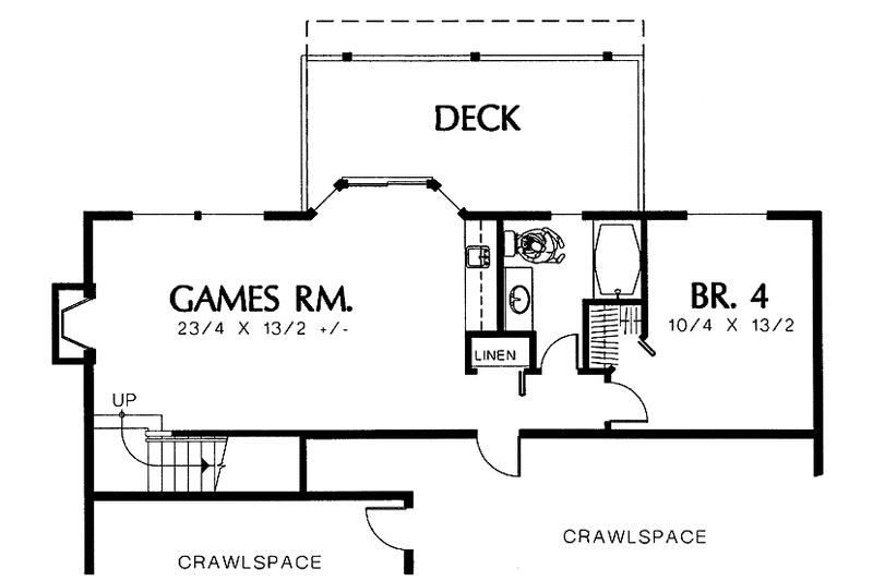 Architectural House Design - Floor Plan - Lower Floor for Mediterranean House Plan #48-785 - 4 bed, 3.5 bath