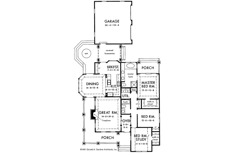 Home Plan - Floor Plan - Main Floor for Country House Plan #929-90 - 3 bed, 2 bath
