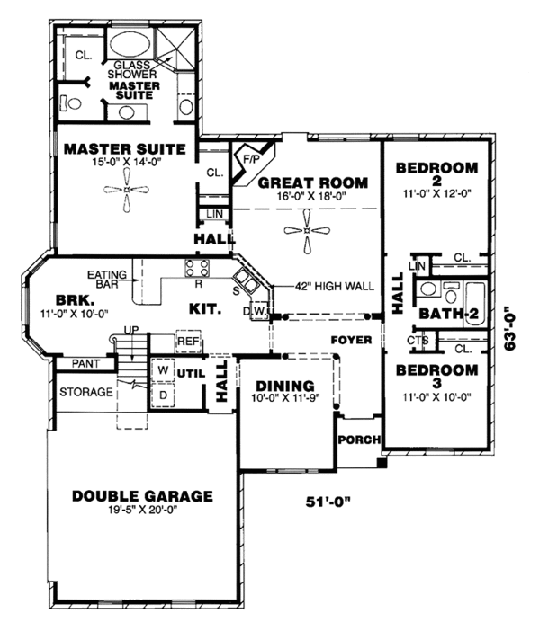 House Design - European Floor Plan - Main Floor Plan #34-261