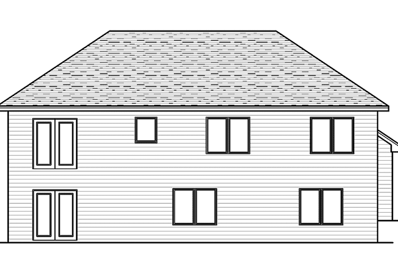 Home Plan - Exterior - Rear Elevation for Contemporary House Plan #51-593 - 3 bed, 1 bath