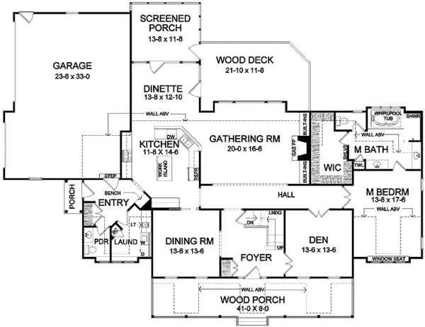 Home Plan - Colonial Floor Plan - Main Floor Plan #328-460