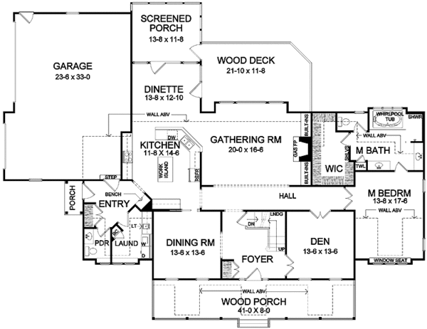 Architectural House Design - Colonial Floor Plan - Main Floor Plan #328-460