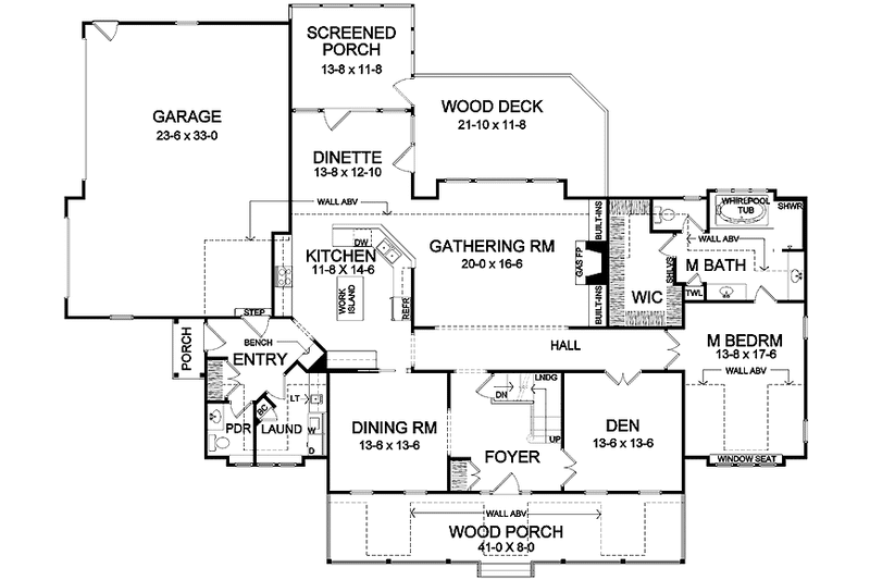 Home Plan - Floor Plan - Main Floor for Colonial House Plan #328-460 - 4 bed, 3.5 bath
