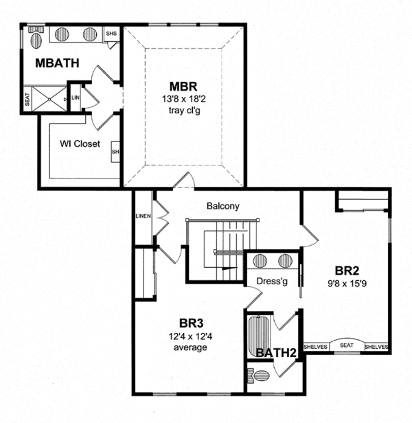 Home Plan - Traditional Floor Plan - Upper Floor Plan #316-275