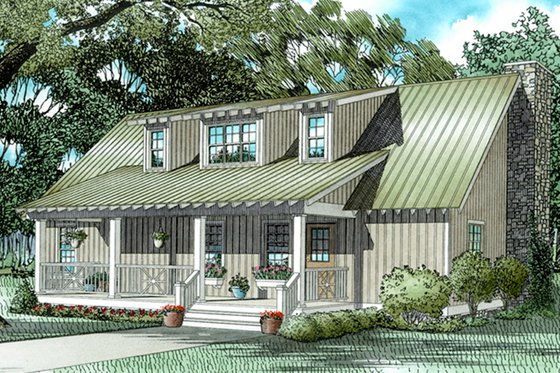 Exterior - Front Elevation 3 for Country House Plan #17-3177 - 4 bed, 4 bath