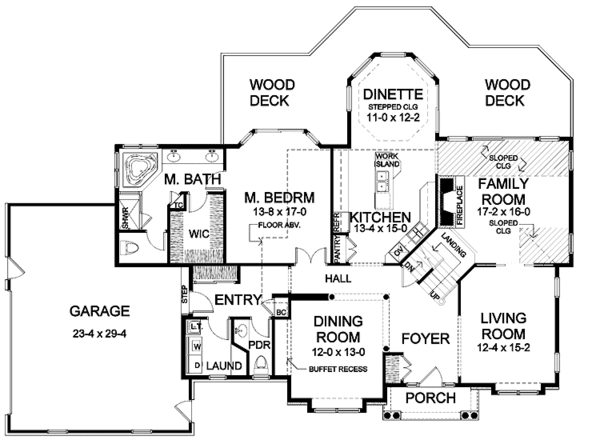 Architectural House Design - Traditional Floor Plan - Main Floor Plan #328-318