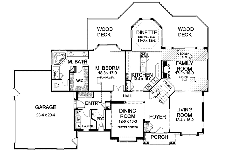 Dream House Plan - Floor Plan - Main Floor for Traditional House Plan #328-318 - 3 bed, 2.5 bath