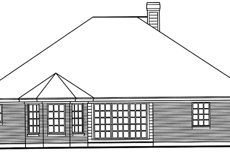 Dream House Plan - Exterior - Rear Elevation for Ranch House Plan #42-572 - 3 bed, 2 bath