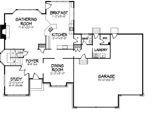 Dream House Plan - Tudor Floor Plan - Main Floor Plan #320-866
