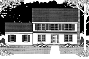 Colonial Exterior - Front Elevation Plan #1053-14