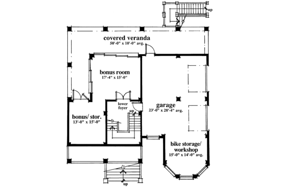 Floor Plan - Lower Floor for Victorian House Plan #930-64 - 3 bed, 3.5 bath