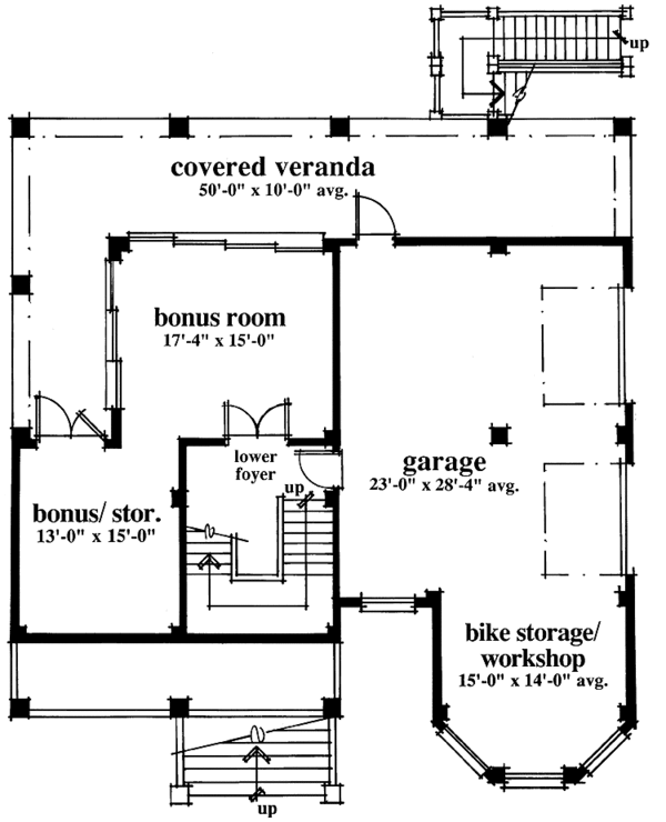 Architectural House Design - Victorian Floor Plan - Lower Floor Plan #930-64
