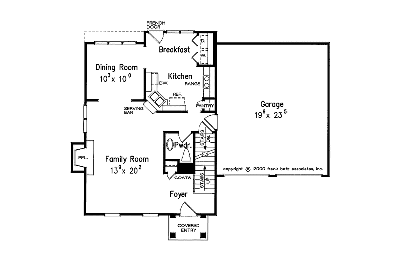Home Plan - Floor Plan - Main Floor for Classical House Plan #927-712 - 3 bed, 2.5 bath