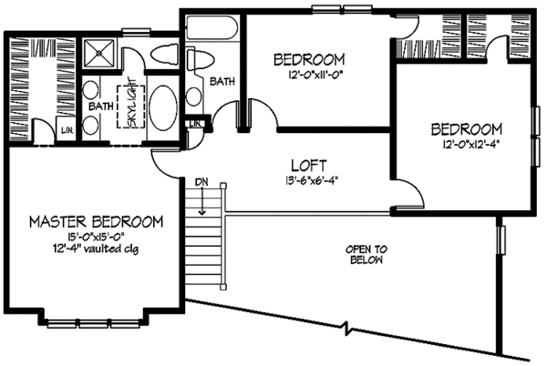 Architectural House Design - Prairie Floor Plan - Upper Floor Plan #320-1097