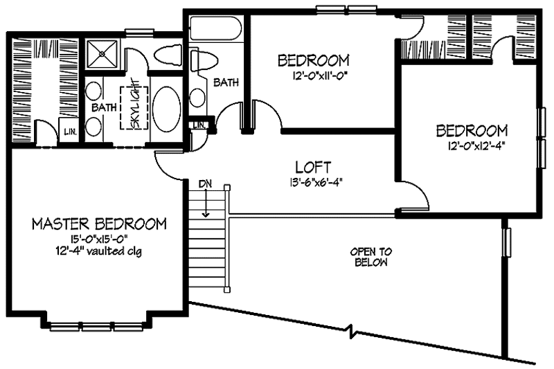 Home Plan - Floor Plan - Upper Floor for Prairie House Plan #320-1097 - 3 bed, 2.5 bath