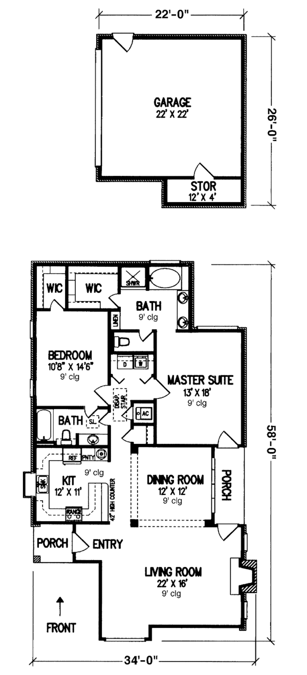 Home Plan - Traditional Floor Plan - Main Floor Plan #45-528