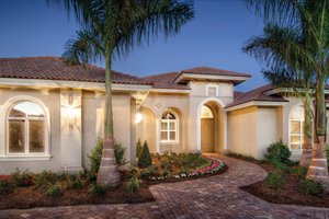 Exterior - Front Elevation 3 for Mediterranean House Plan #930-448 - 3 bed, 3 bath