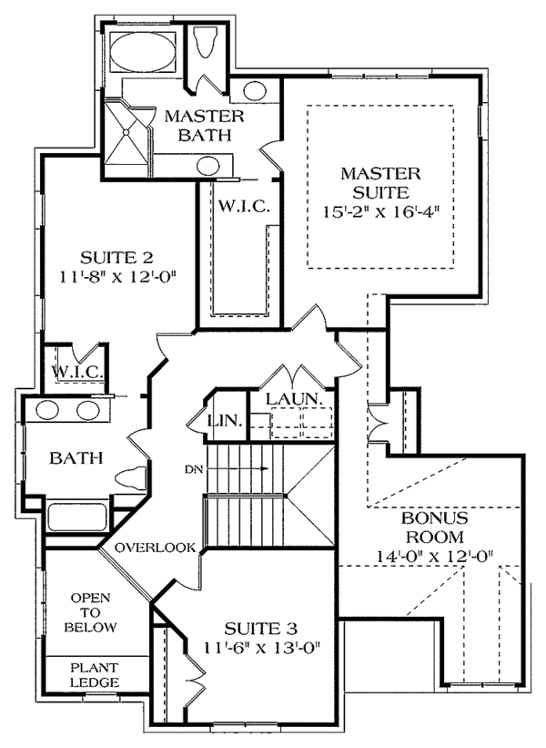 Architectural House Design - Colonial Floor Plan - Upper Floor Plan #453-271