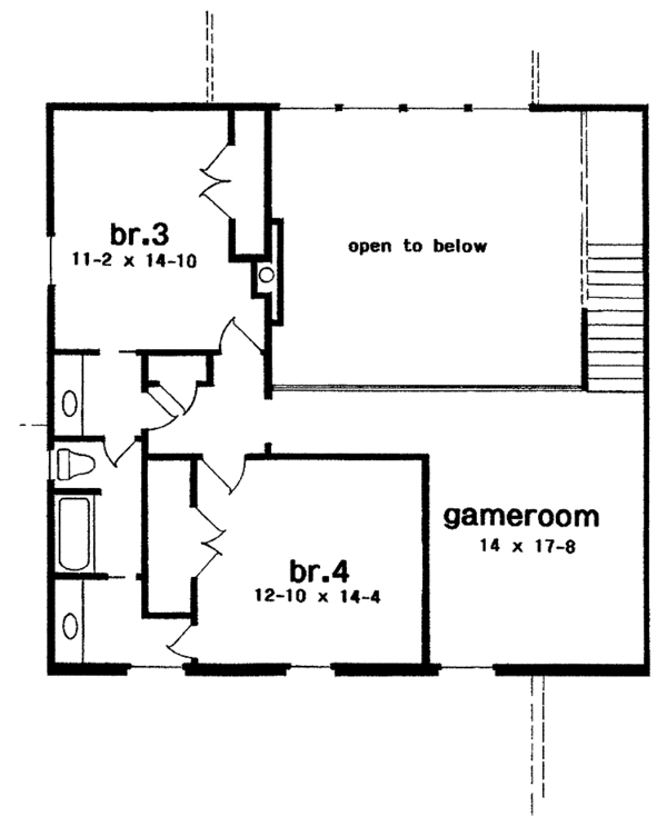 House Plan Design - Country Floor Plan - Upper Floor Plan #301-127