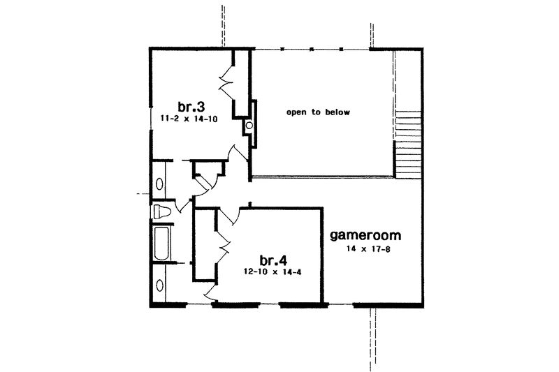 Dream House Plan - Floor Plan - Upper Floor for Country House Plan #301-127 - 4 bed, 3.5 bath