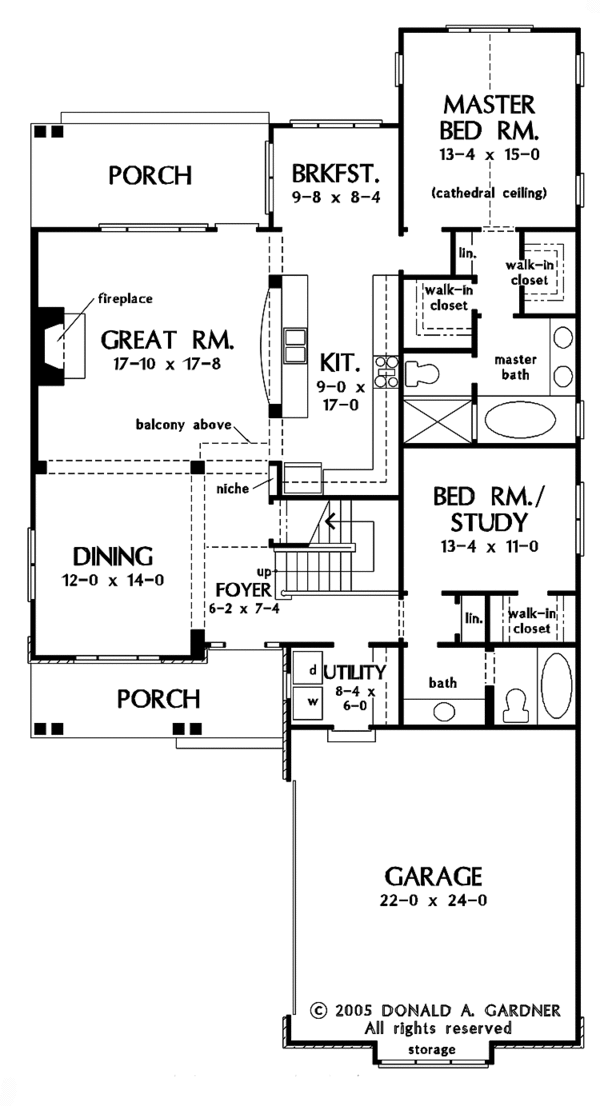 Dream House Plan - Traditional Floor Plan - Main Floor Plan #929-771