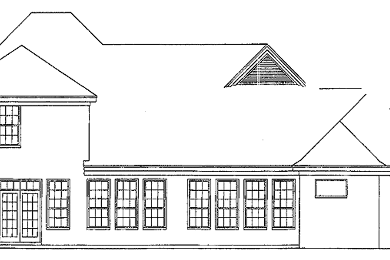 Architectural House Design - Exterior - Rear Elevation for Country House Plan #952-25 - 4 bed, 3.5 bath