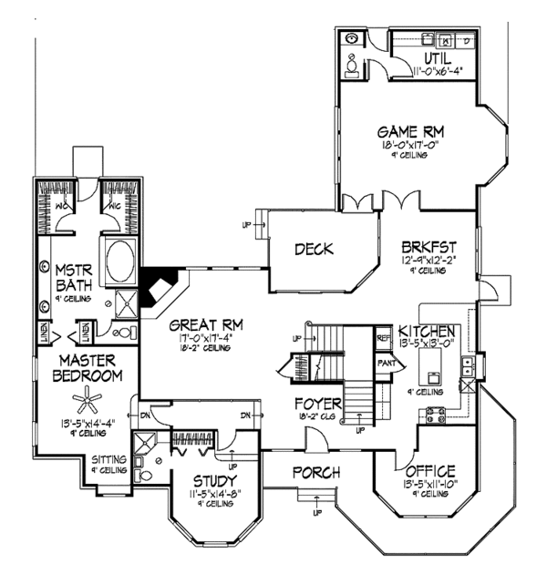 Home Plan - Country Floor Plan - Main Floor Plan #320-915