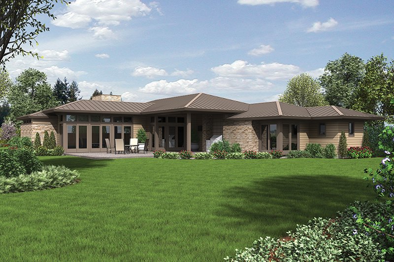 Dream House Plan - Exterior - Rear Elevation 1 for Contemporary House Plan #48-916 - 3 bed, 2.5 bath