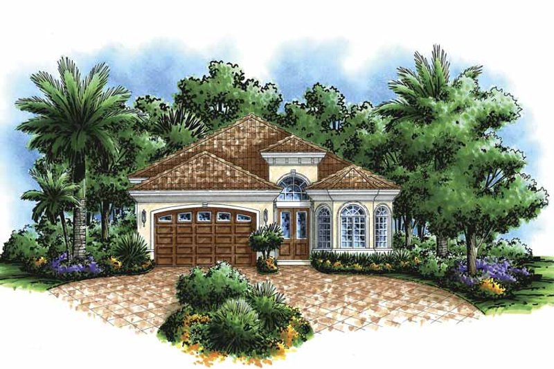 Home Plan - Exterior - Front Elevation 3 for Mediterranean House Plan #1017-82 - 2 bed, 2 bath