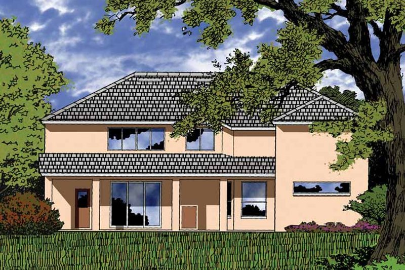 Architectural House Design - Exterior - Rear Elevation for Country House Plan #1015-52 - 5 bed, 3 bath